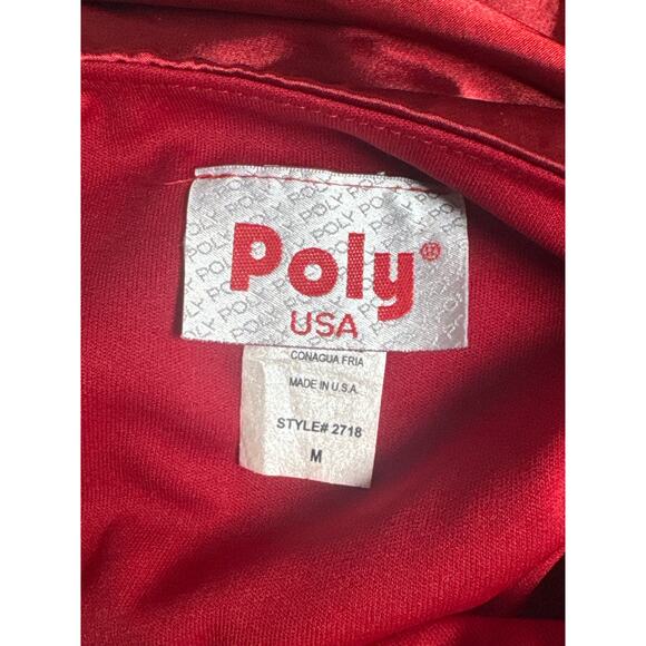 Y2K Asymmetrical Dark Romantic Sexy Bombshell Red Halter Midi Slip Dress Medium - Picture 8 of 9